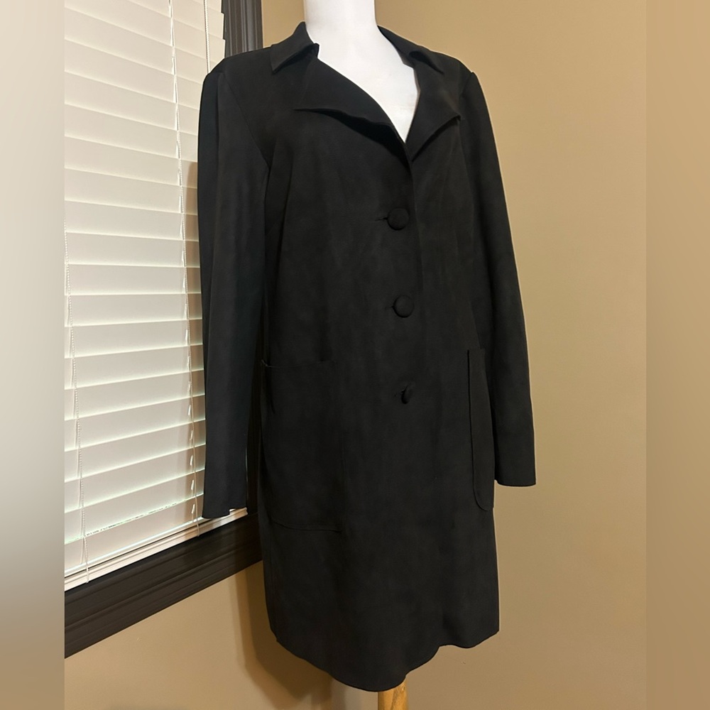 Tahari Classic Black Trench Coat